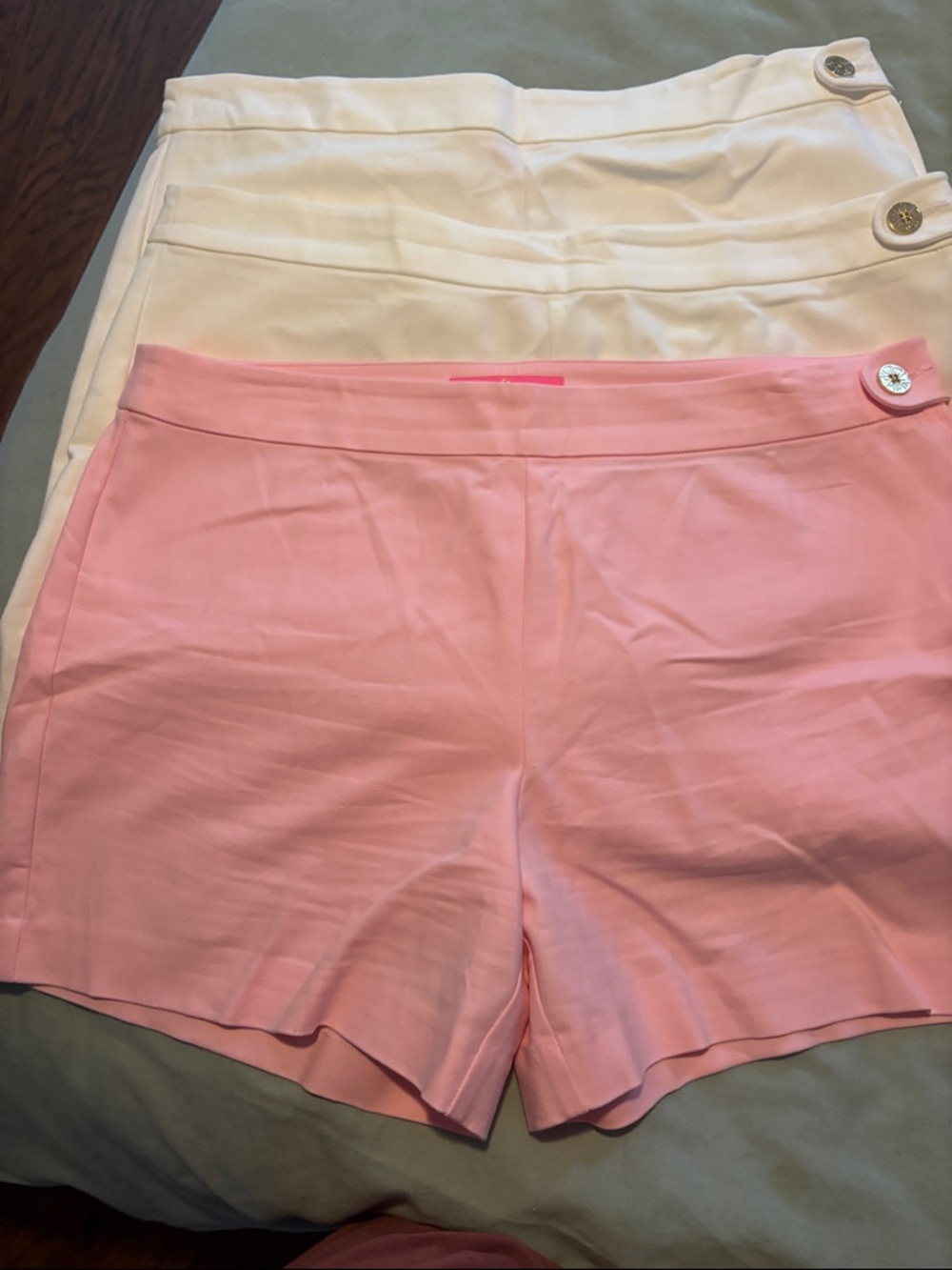 Lilly Pulitzer Pink and White Pull-On Bermuda Shorts Set